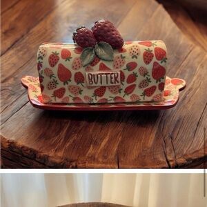 Strawberry butter dish